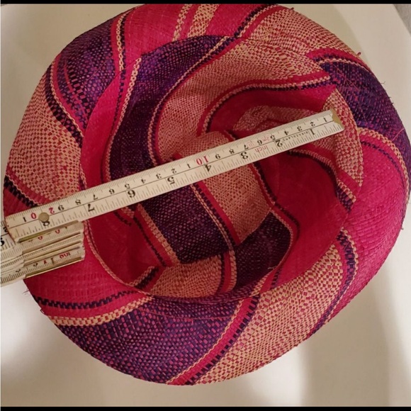 Colorful Pink Purple Straw Women Hat Lightweight Breathable - Picture 4 of 5